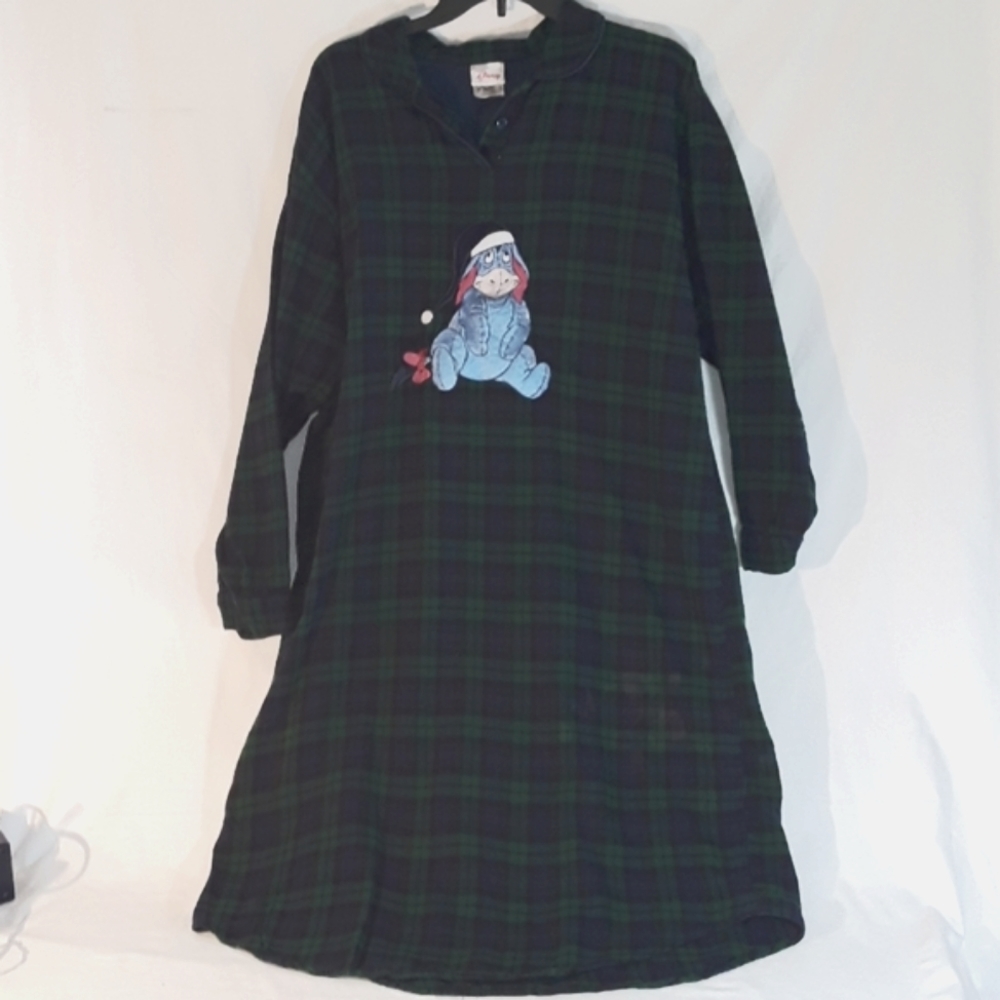 Women's XL Eeyore 100% cotton flannel sleep shirt